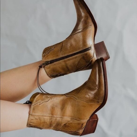 Free People Shoes - Free People New Frontier Western Boots Brown Leather Cowgirl Women's 8.5 (39)